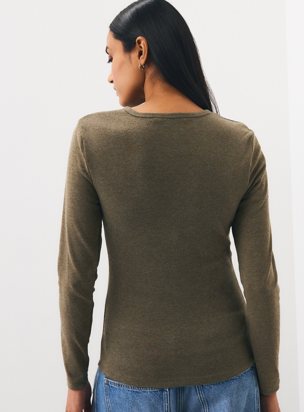 Green Crewneck Button-Through Top 10 - Image 3 thumbnail