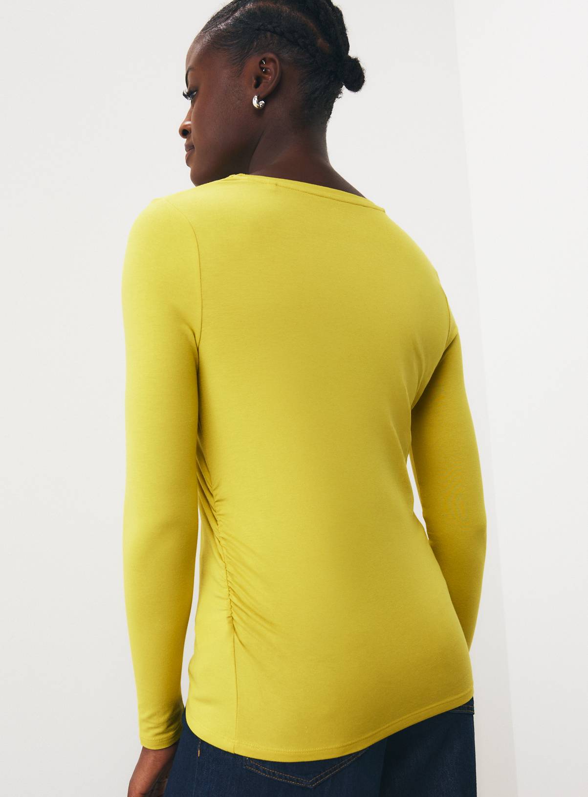 Lime Ruched Crewneck Top 6 - Image 4