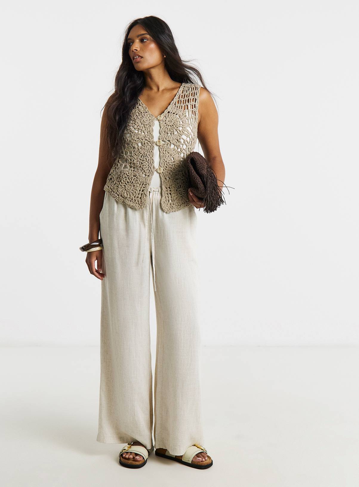 SIMPLY BE Crochet Knitted Waistcoat 28-30 - Image 3