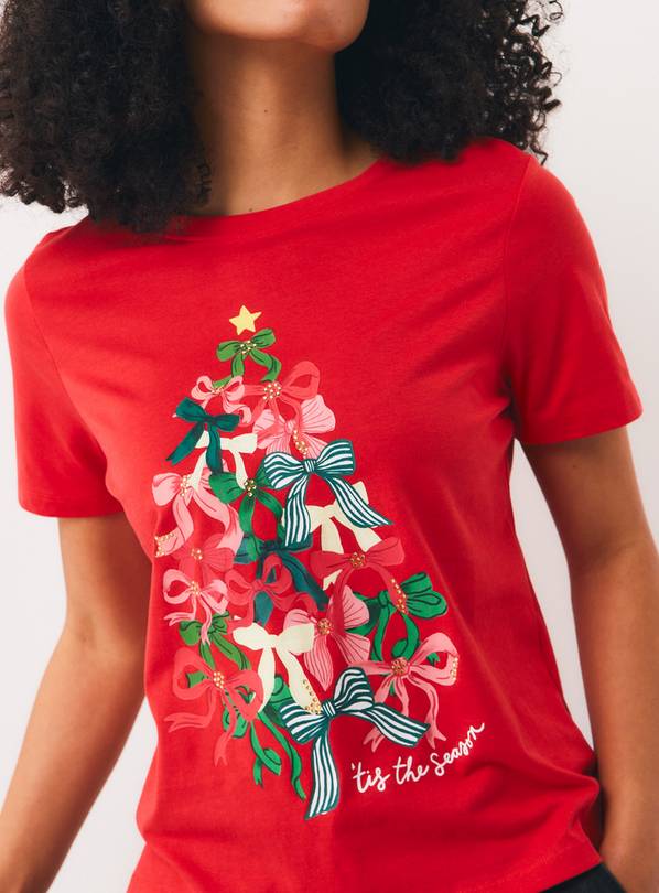 Christmas Bow Tree Graphic T-Shirt 26