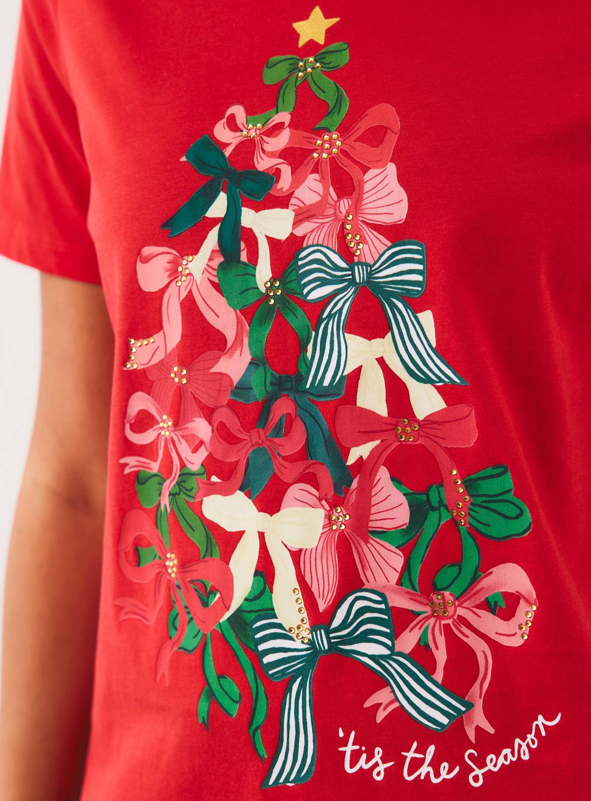 Christmas Bow Tree Graphic T-Shirt 16 - Image 2