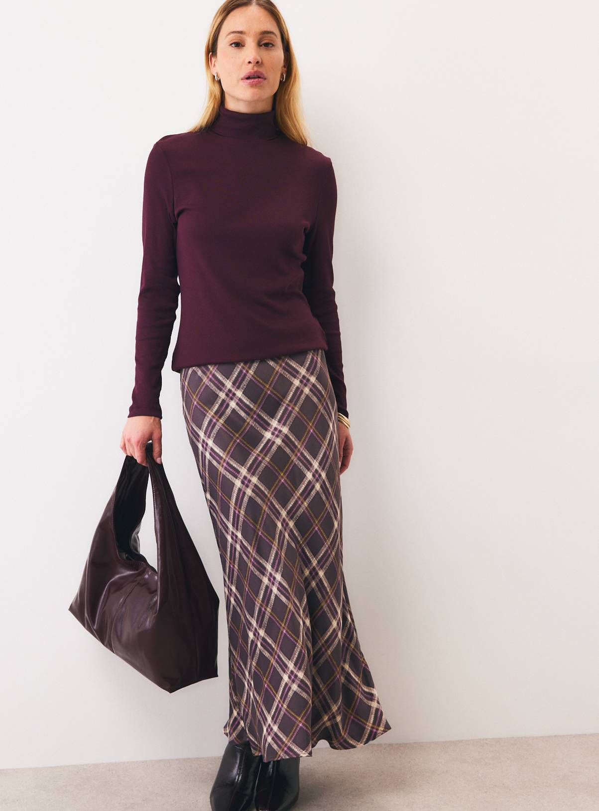 Plum Plain Modal Rib Roll Neck Top 20 - Image 2