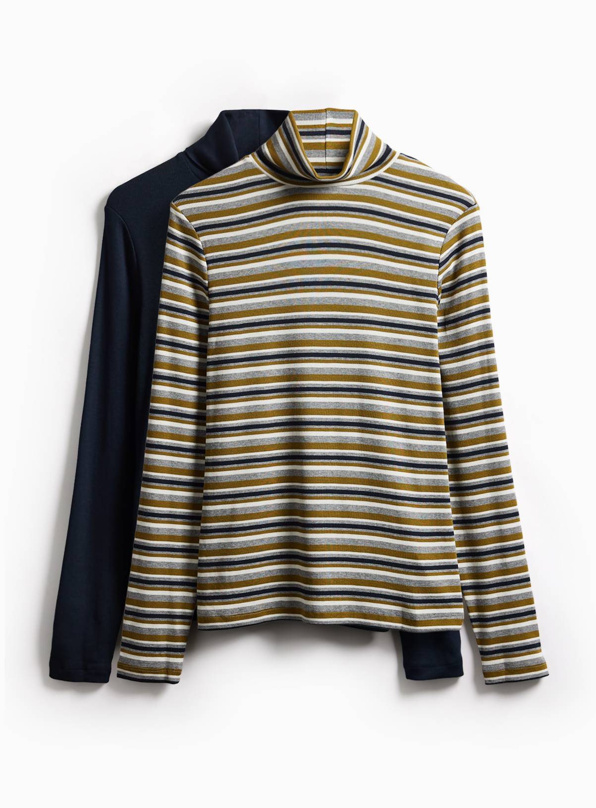 Ribbed Roll Neck Tops 2-Pack 6 - Image 1