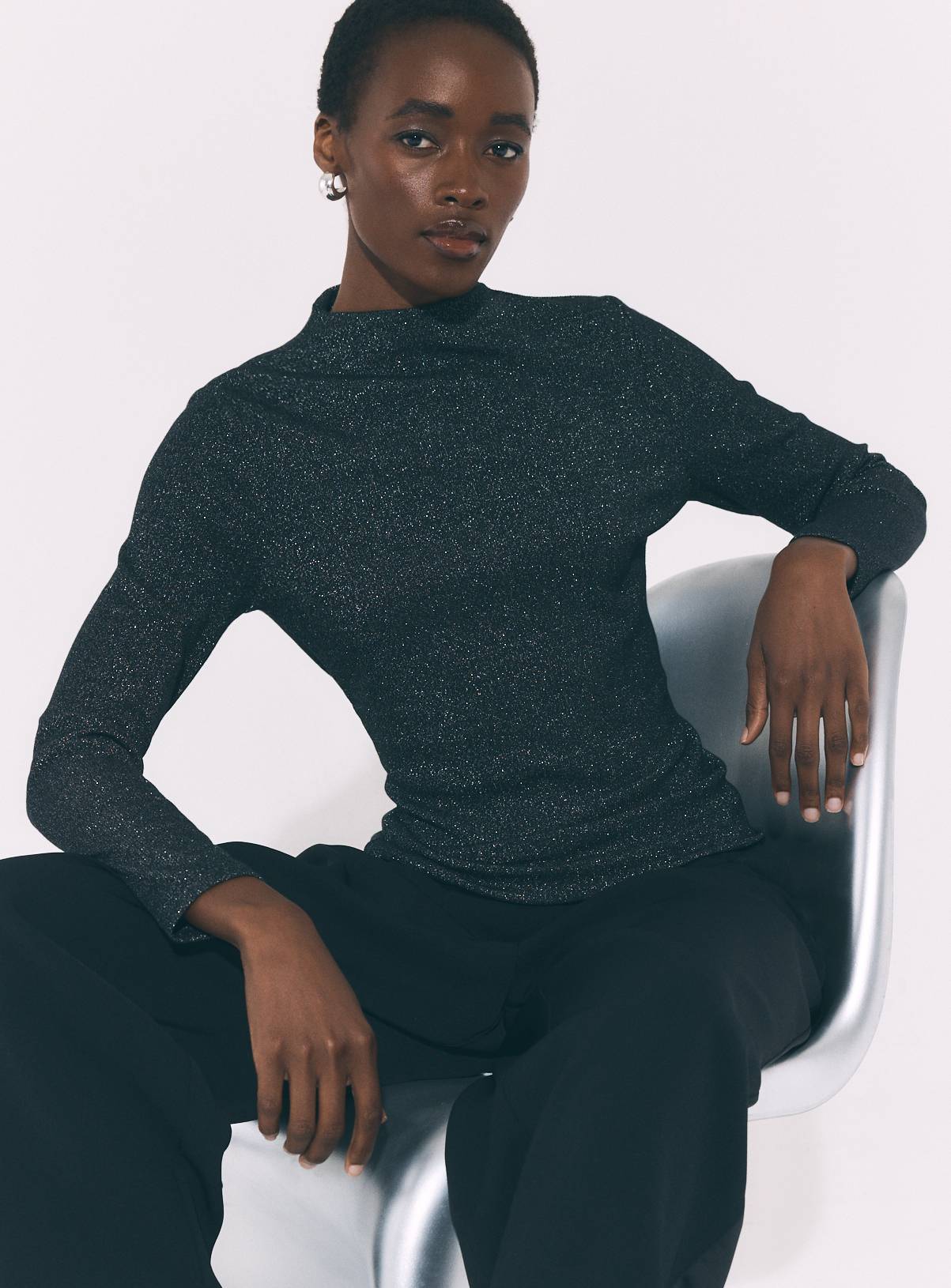 Black Mock Neck Top 18 - Image 2