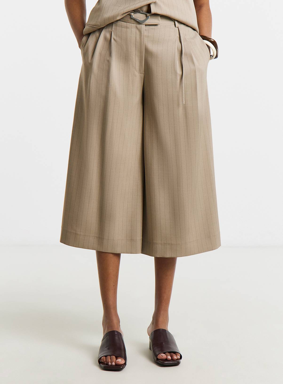 SIMPLY BE Culotte Trousers With Belt Detail 32 - Image 1