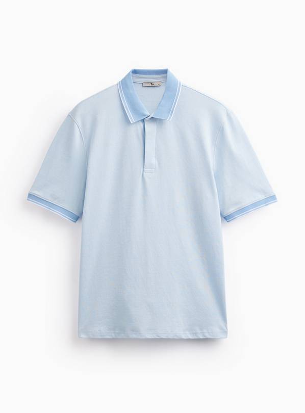 Blue Birdseye Tipped Jersey Polo Shirt XXXXL
