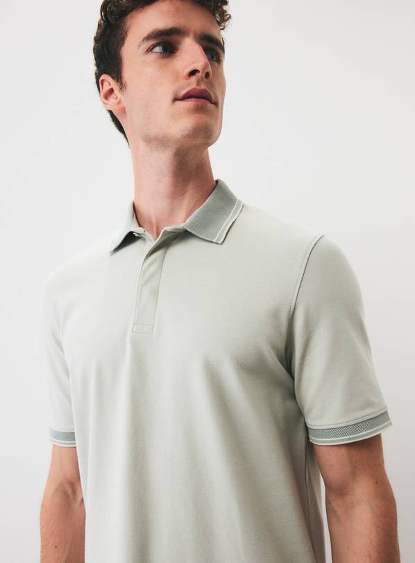 Green Birdseye Tipped Jersey Polo Shirt XXXL