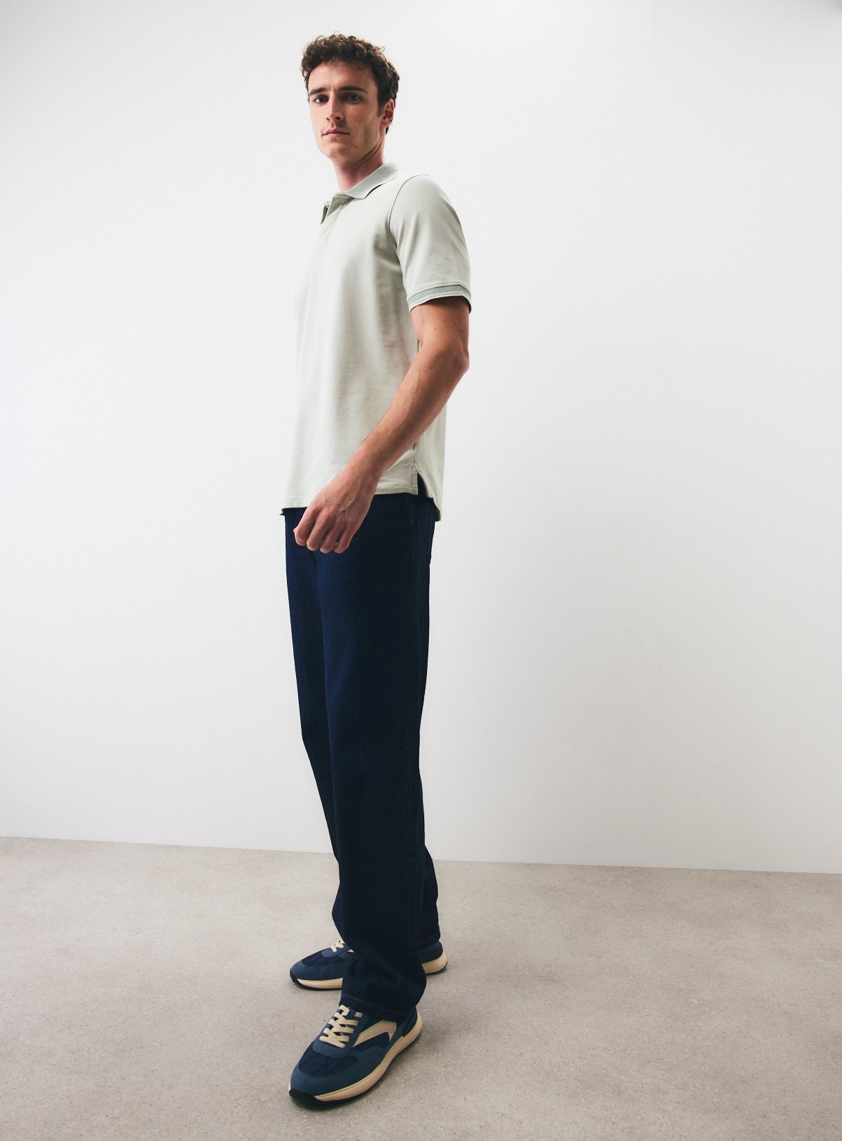 Green Birdseye Tipped Jersey Polo Shirt S - Image 2 thumbnail