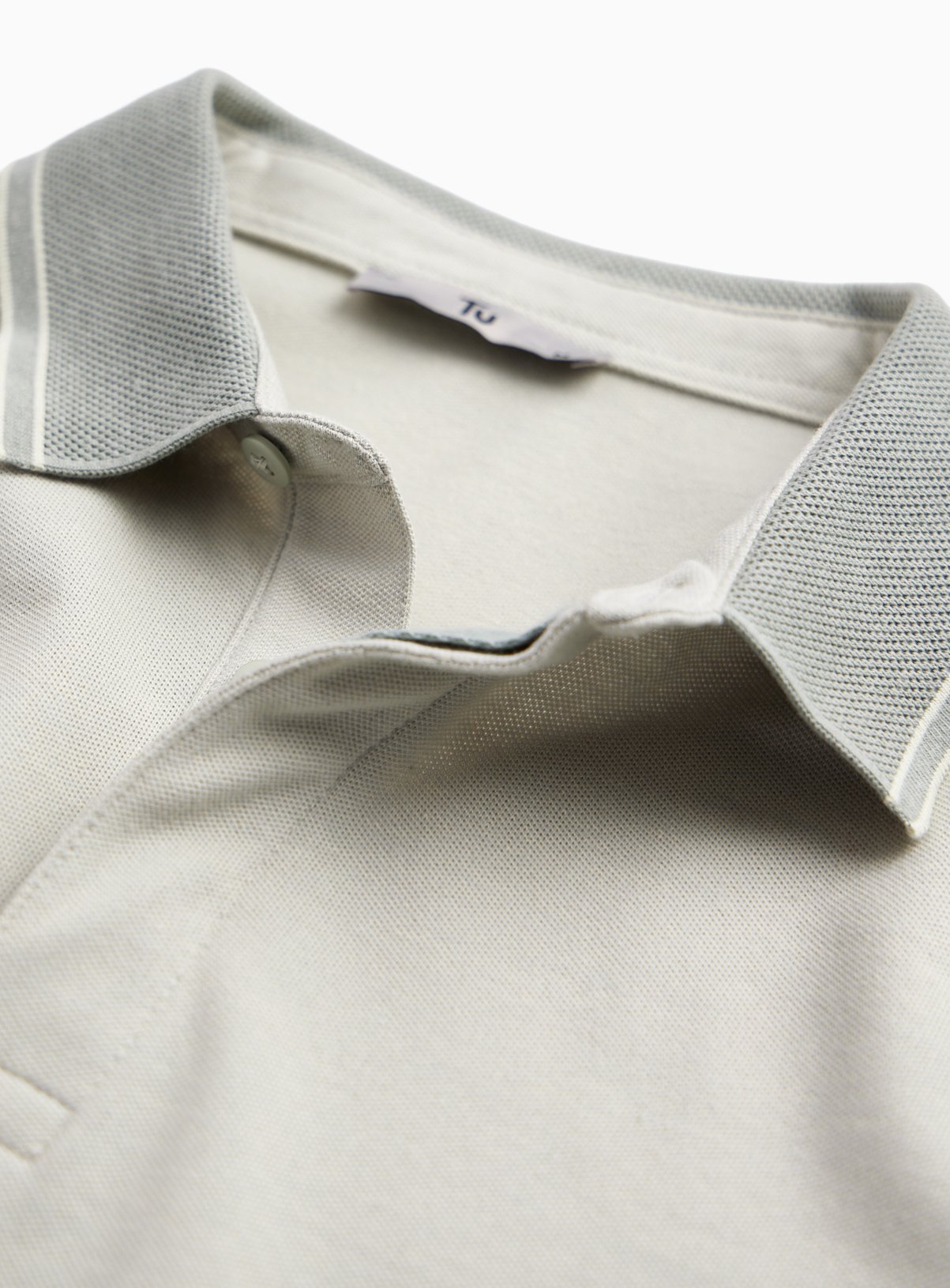 Green Birdseye Tipped Jersey Polo Shirt S - Image 4 thumbnail