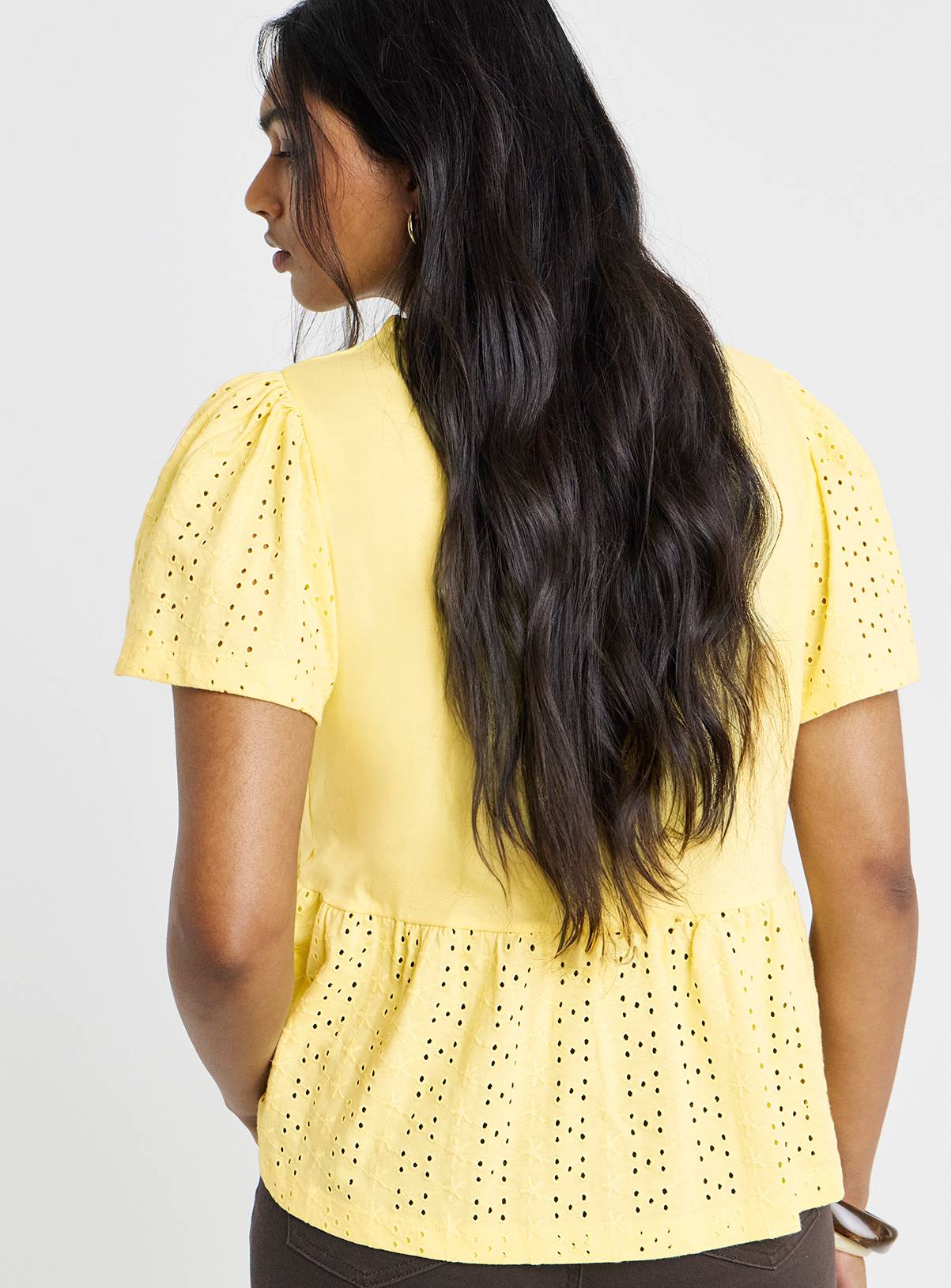 SIMPLY BE Crew Neck Peplum Broderie Top 22 - Image 2