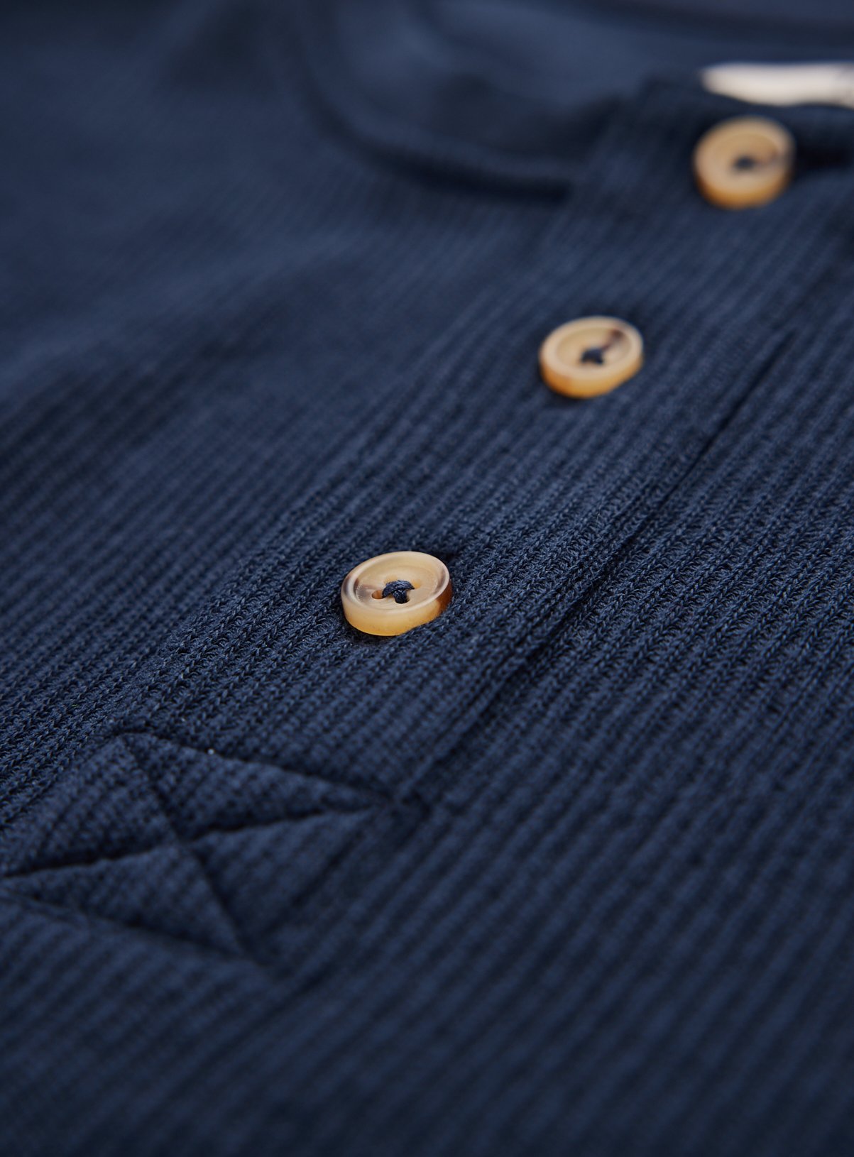 Navy Long-Sleeved Grandad Collar Top XXXL - Image 4 thumbnail