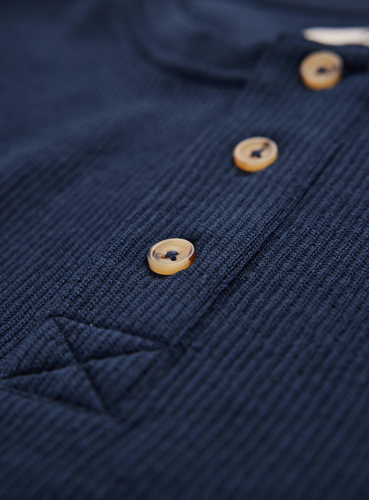 Navy Long-Sleeved Grandad Collar Top XXXL - Image 4