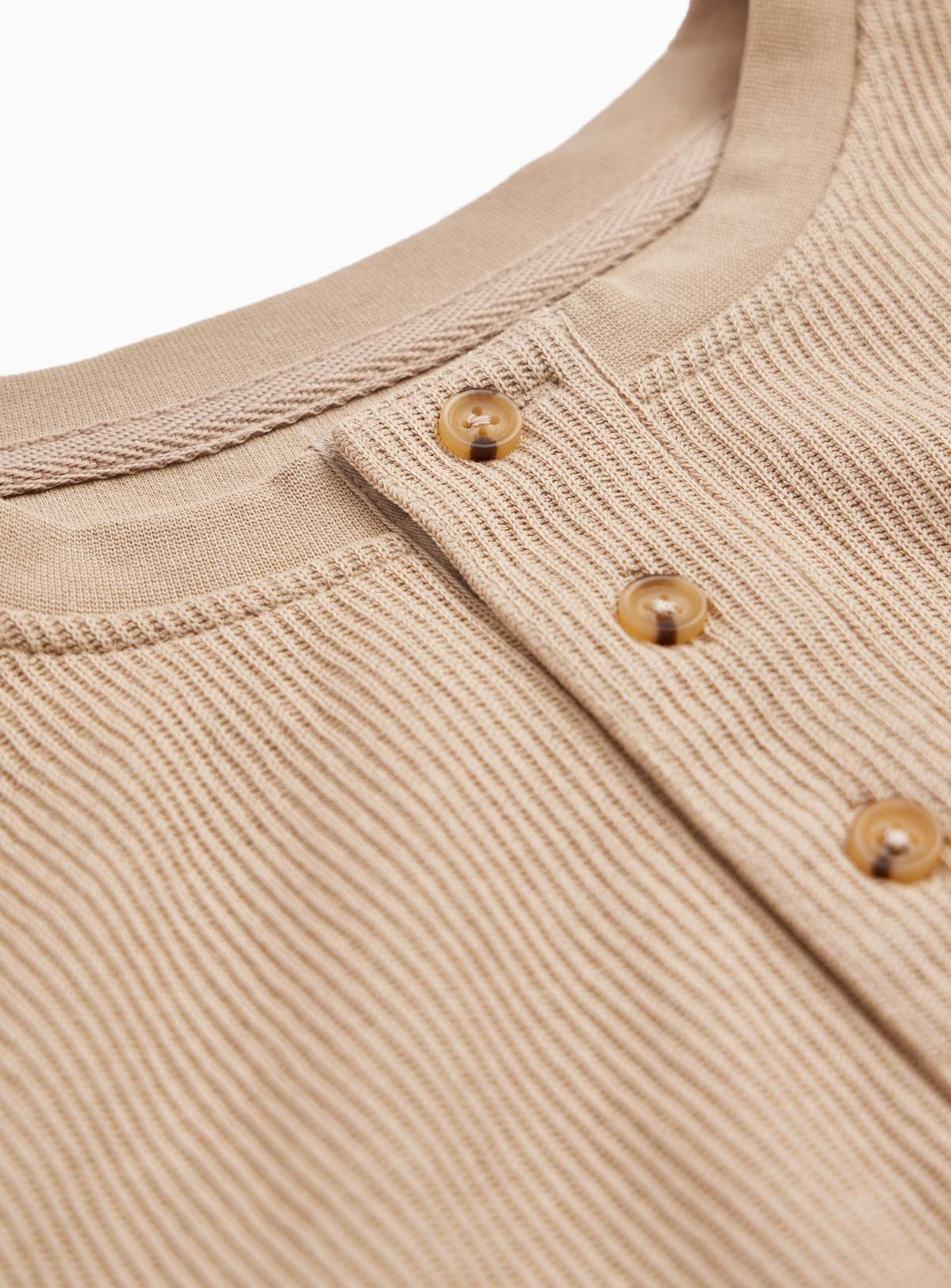 Stone Long-Sleeved Grandad Collar Top XXL - Image 4