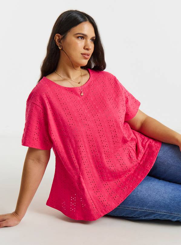 SIMPLY BE Stretch Broderie Fit And Flare Top 20