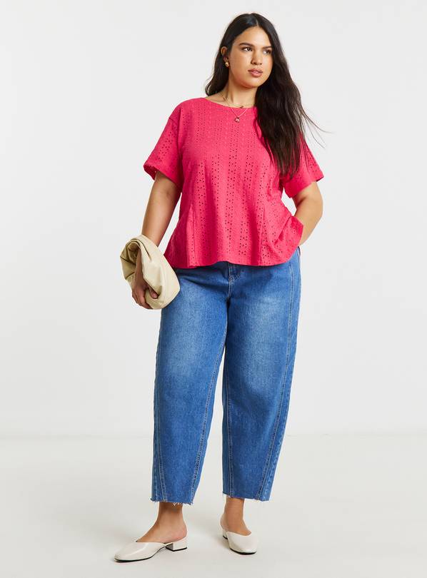 SIMPLY BE Stretch Broderie Fit And Flare Top 22