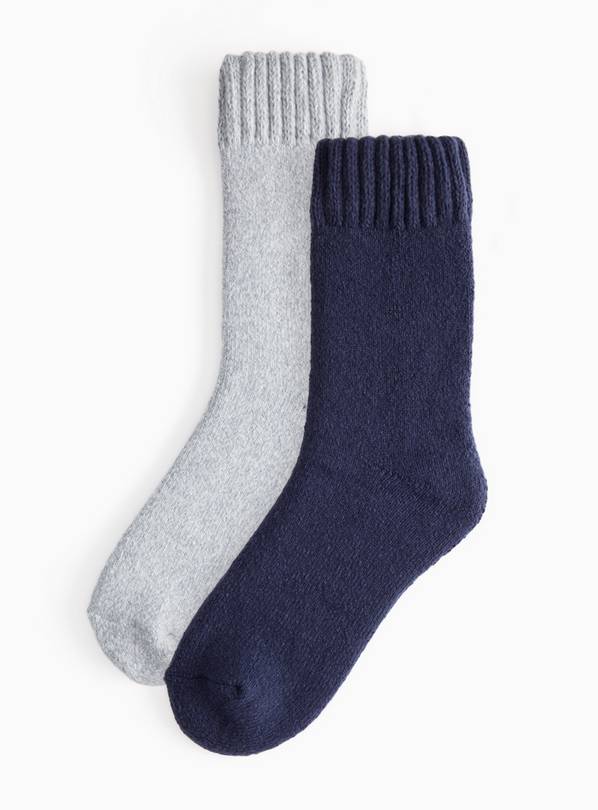 Navy & Grey Thermal Socks 2-Pack 6-8.5
