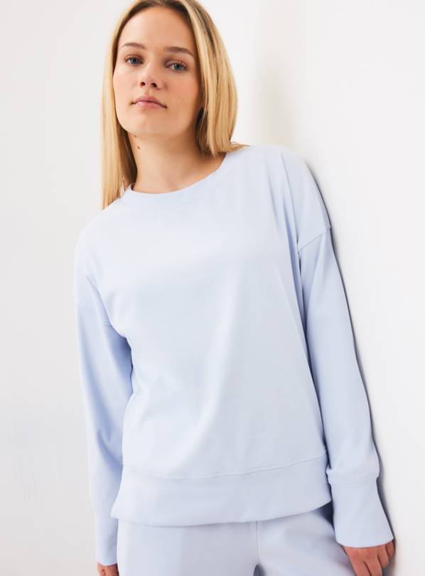 Blue Brushed Rib Co-ord Pyjama Top S