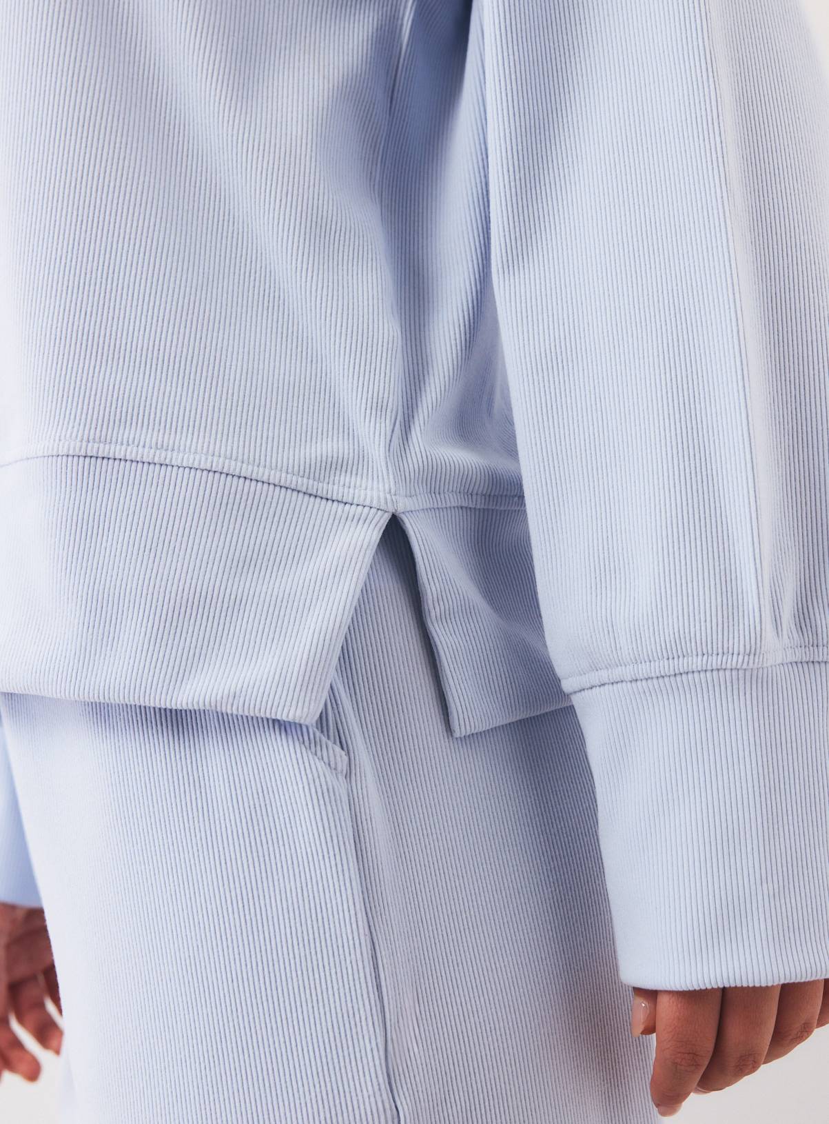 Blue Brushed Rib Co-ord Pyjama Top S - Image 3