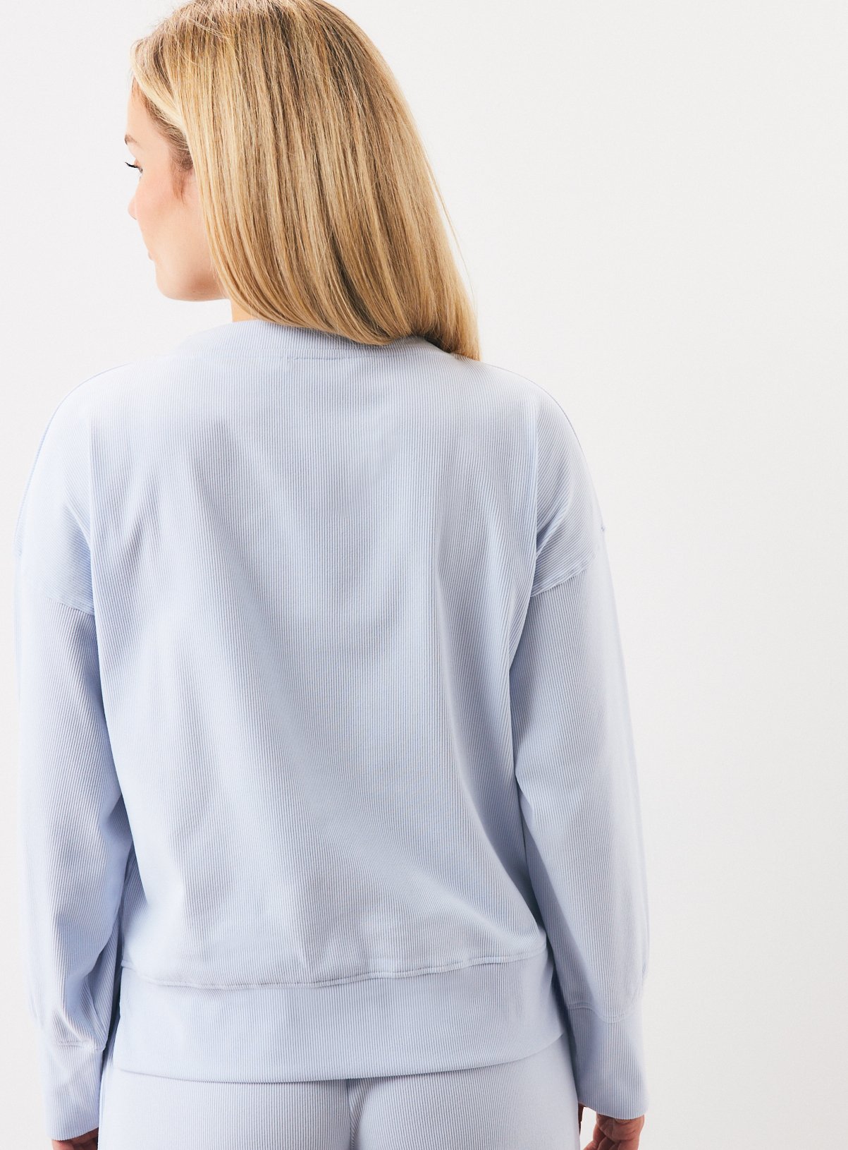 Blue Brushed Rib Co-ord Pyjama Top S - Image 4 thumbnail