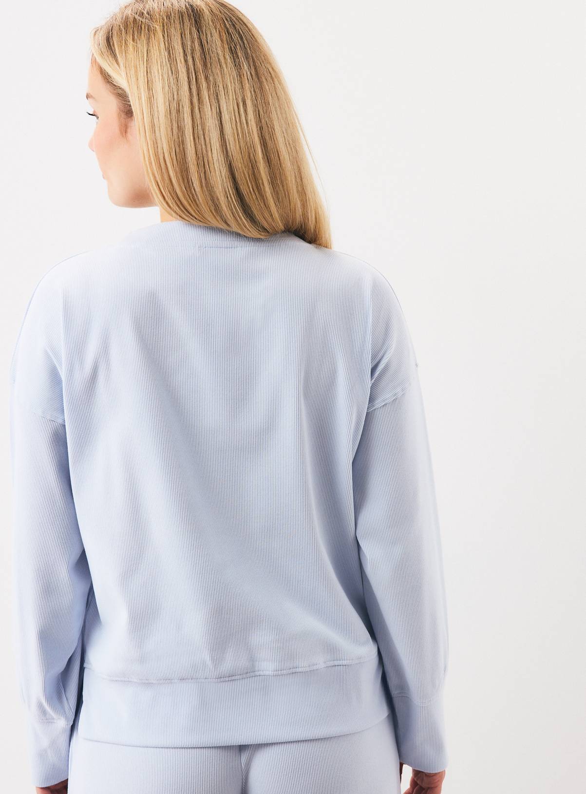 Blue Brushed Rib Co-ord Pyjama Top S - Image 4