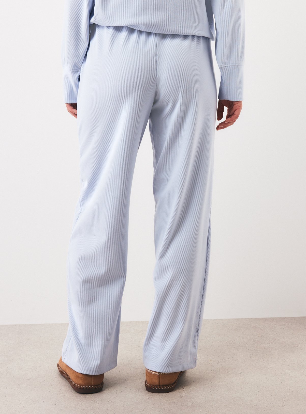 Blue Brushed Rib Co-ord Pyjama bottoms M - Image 4 thumbnail