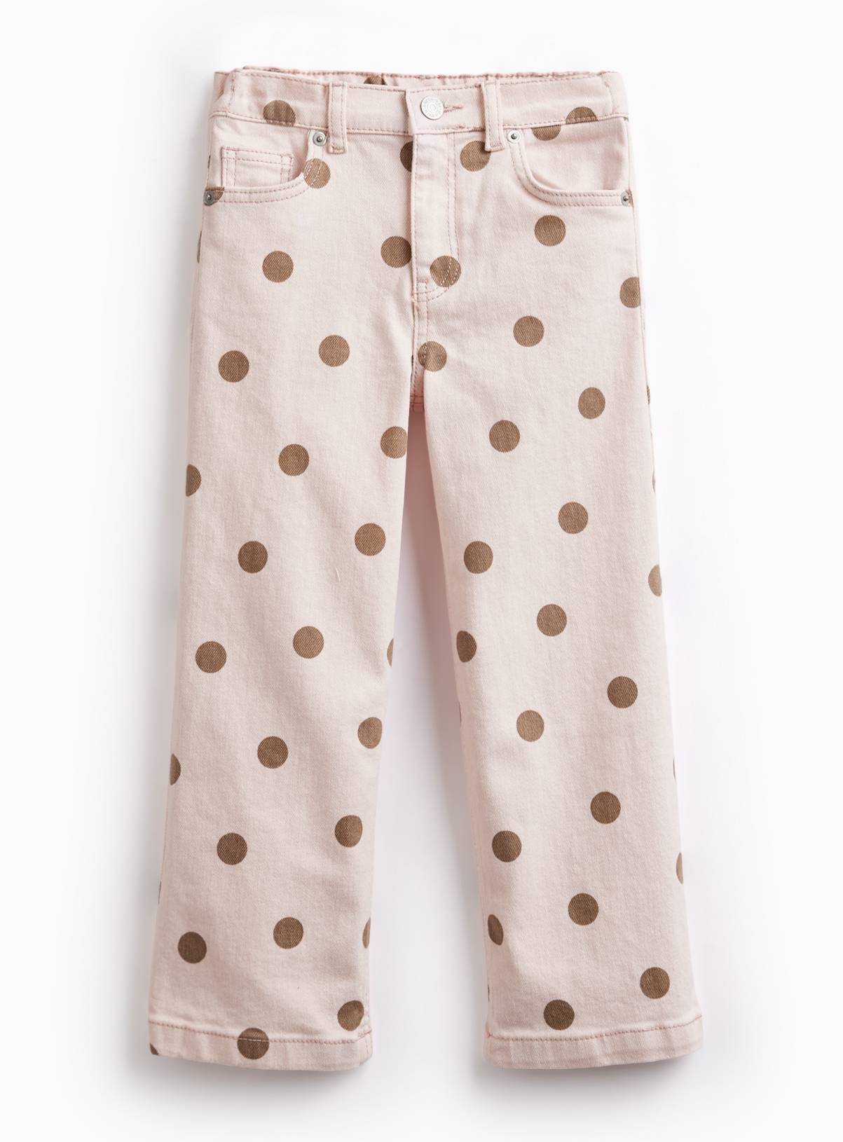  Pink Polka Dot Denim Jeans 14 years - Image 1