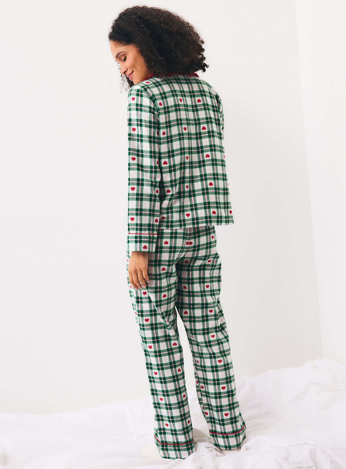 Green Check Heart Traditional Pyjamas M - Image 4 thumbnail