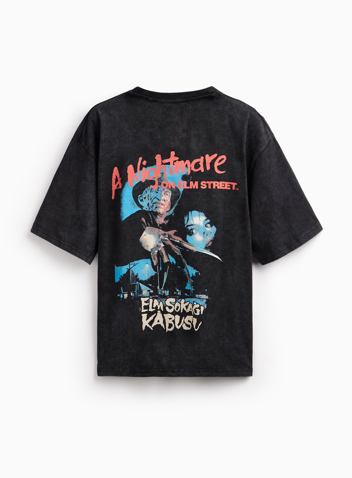 Black Graphic Print Nightmare on Elm Street T-Shirt XXXXL - Image 3 thumbnail