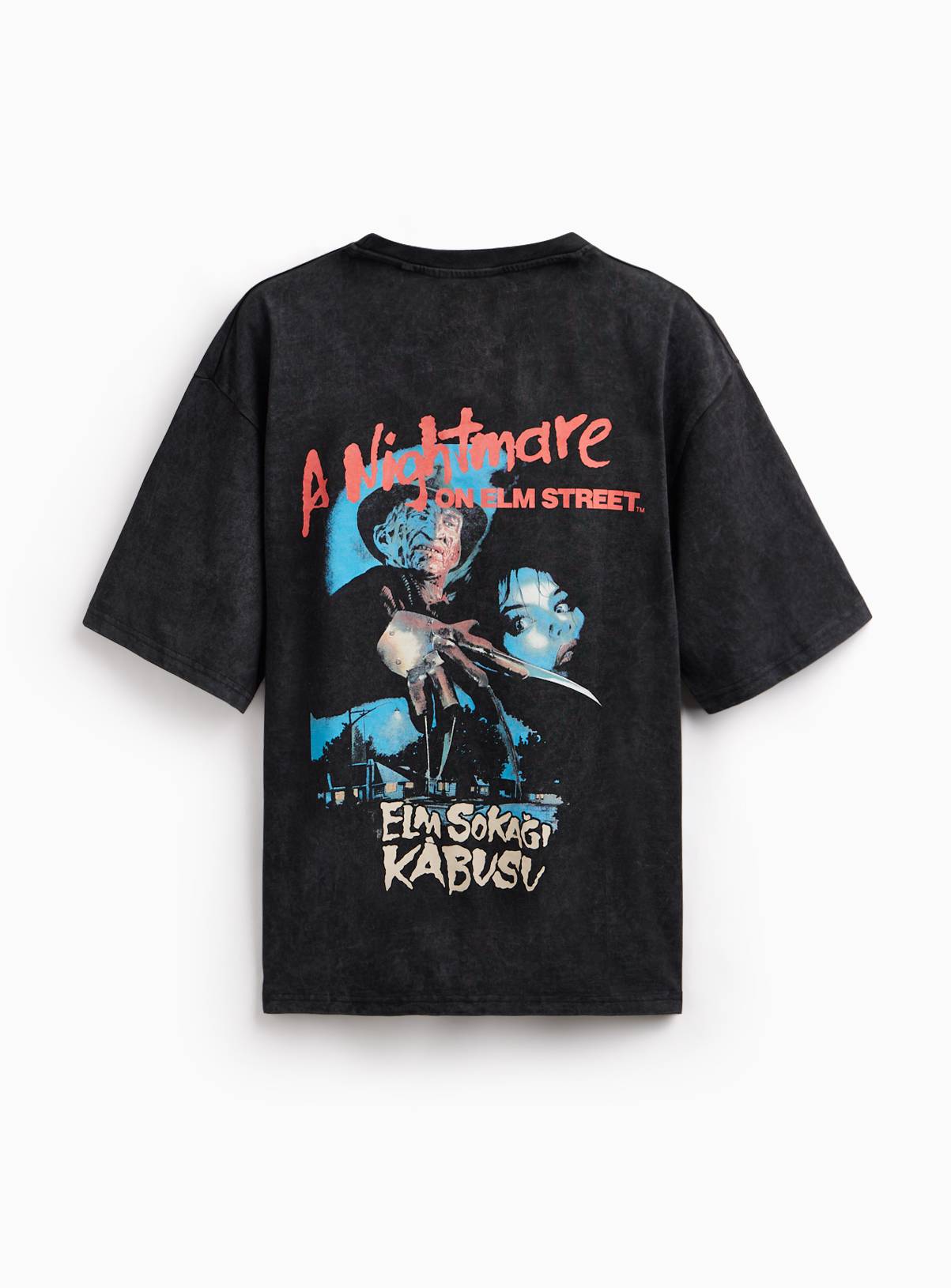 Black Graphic Print Nightmare on Elm Street T-Shirt XXXXL - Image 3