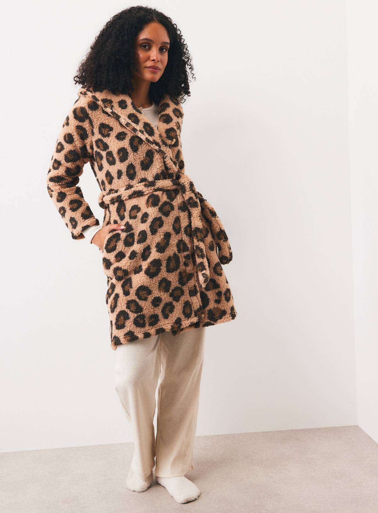 Leopard Borg Dressing Gown S - Image 2