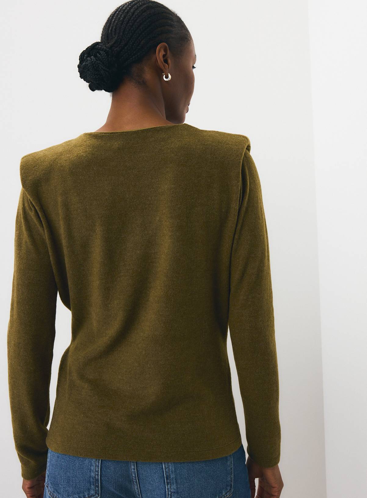 Soft Touch Shoulder Pad Long Sleeve Top 24 - Image 4