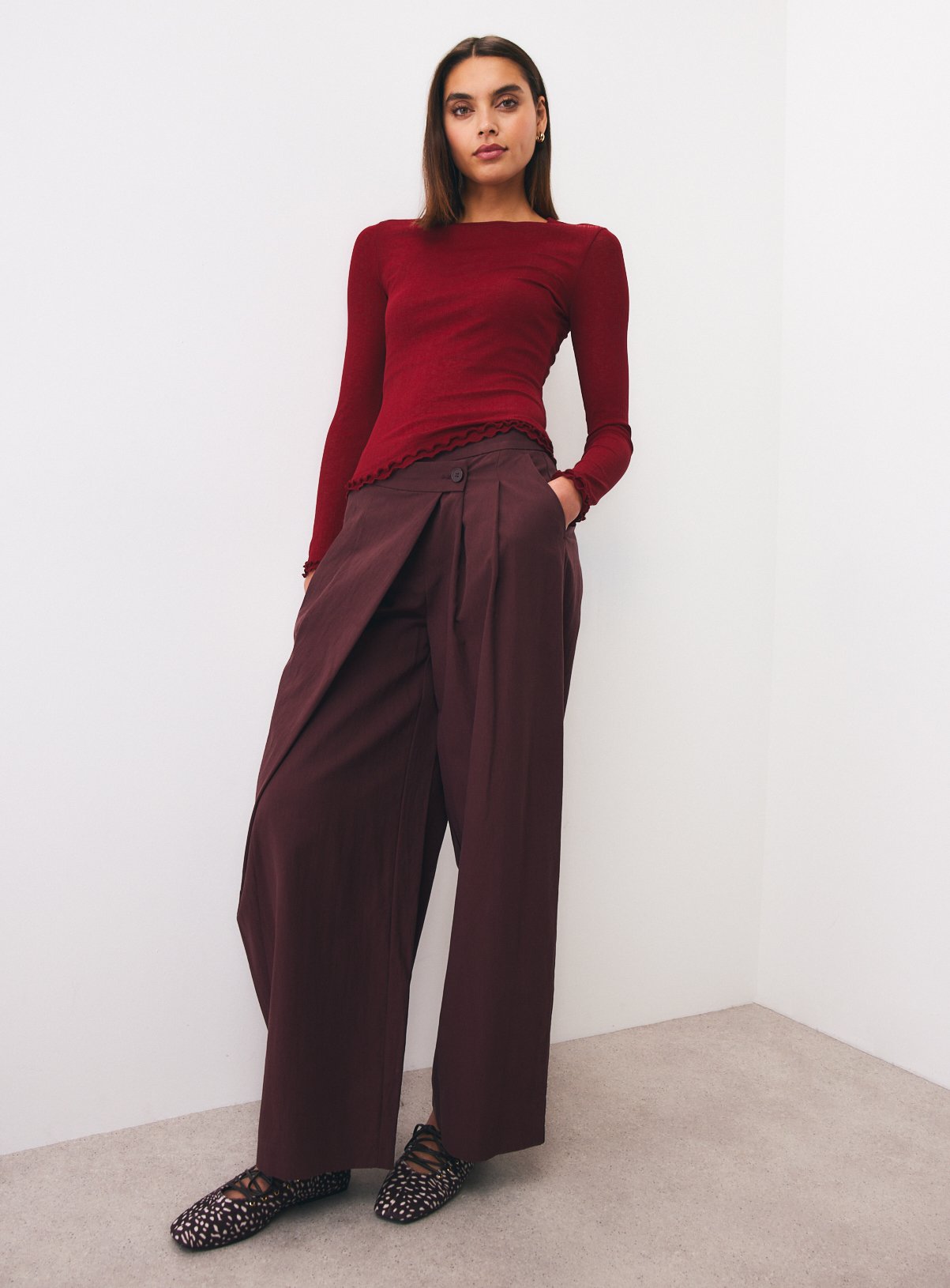 Wrap Front Balloon Leg Trousers 18 - Image 3 thumbnail