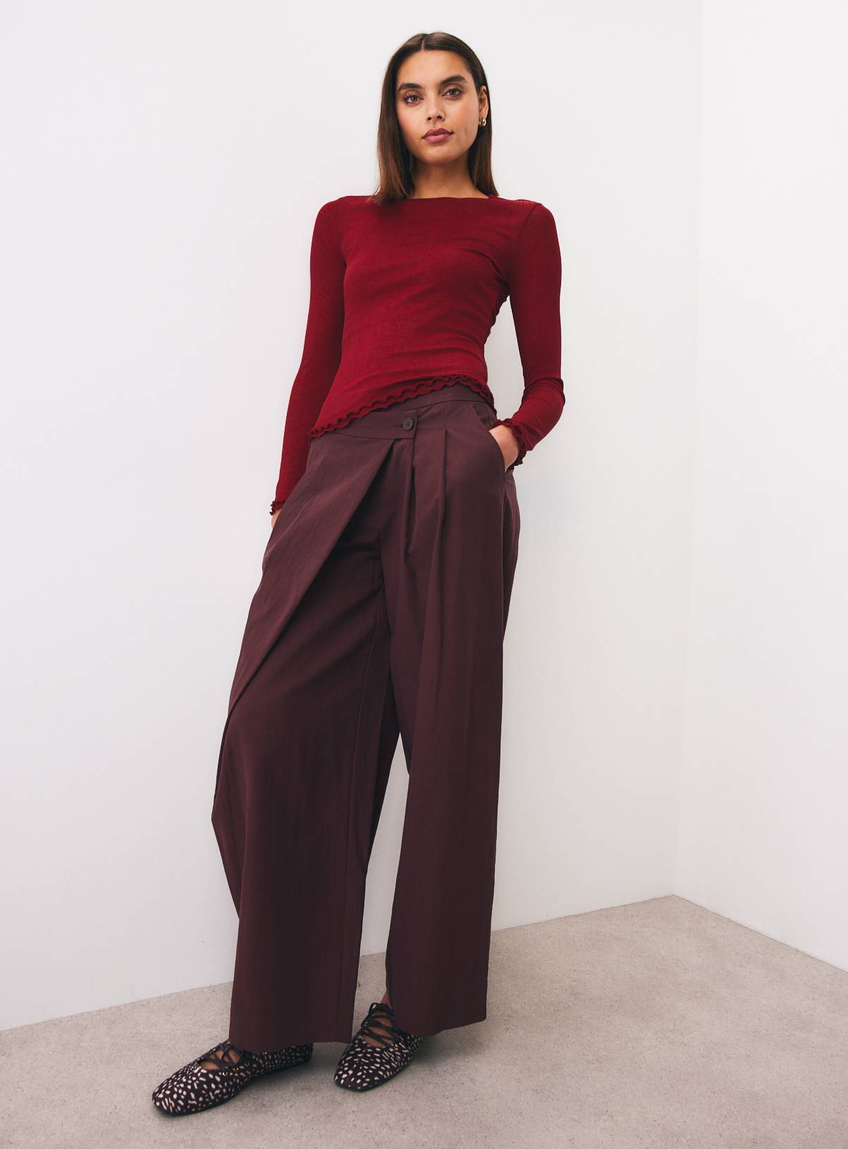 Wrap Front Balloon Leg Trousers 18 - Image 3