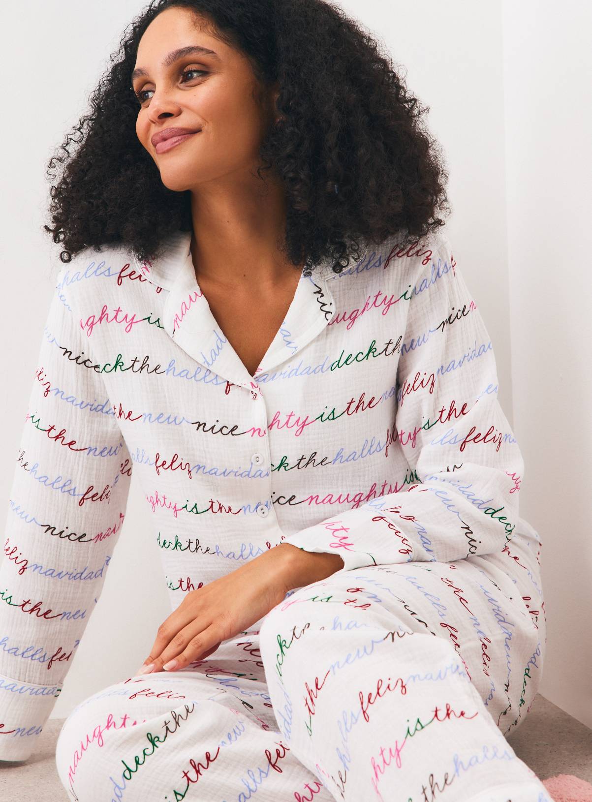 Christmas Script Double Cloth Traditional Pyjamas S - Image 2