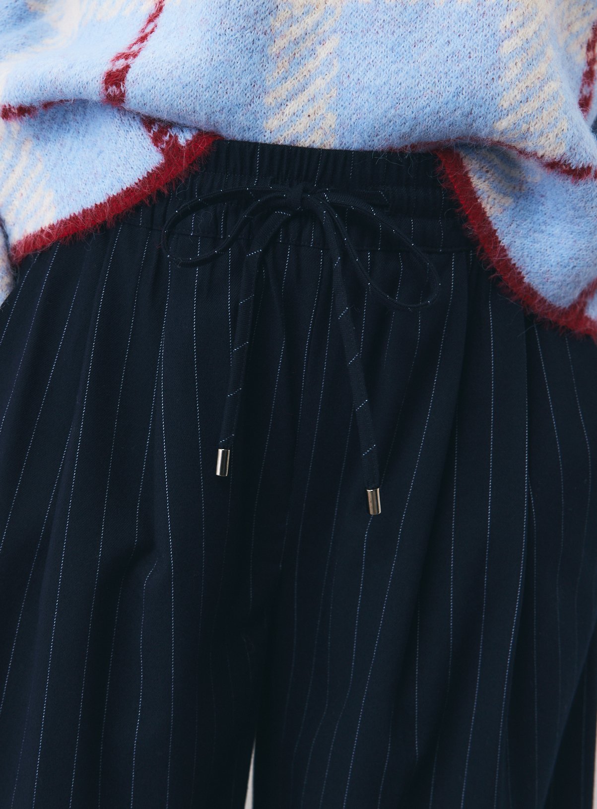 Grey Pinstripe Palazzo Trousers 16S - Image 3 thumbnail