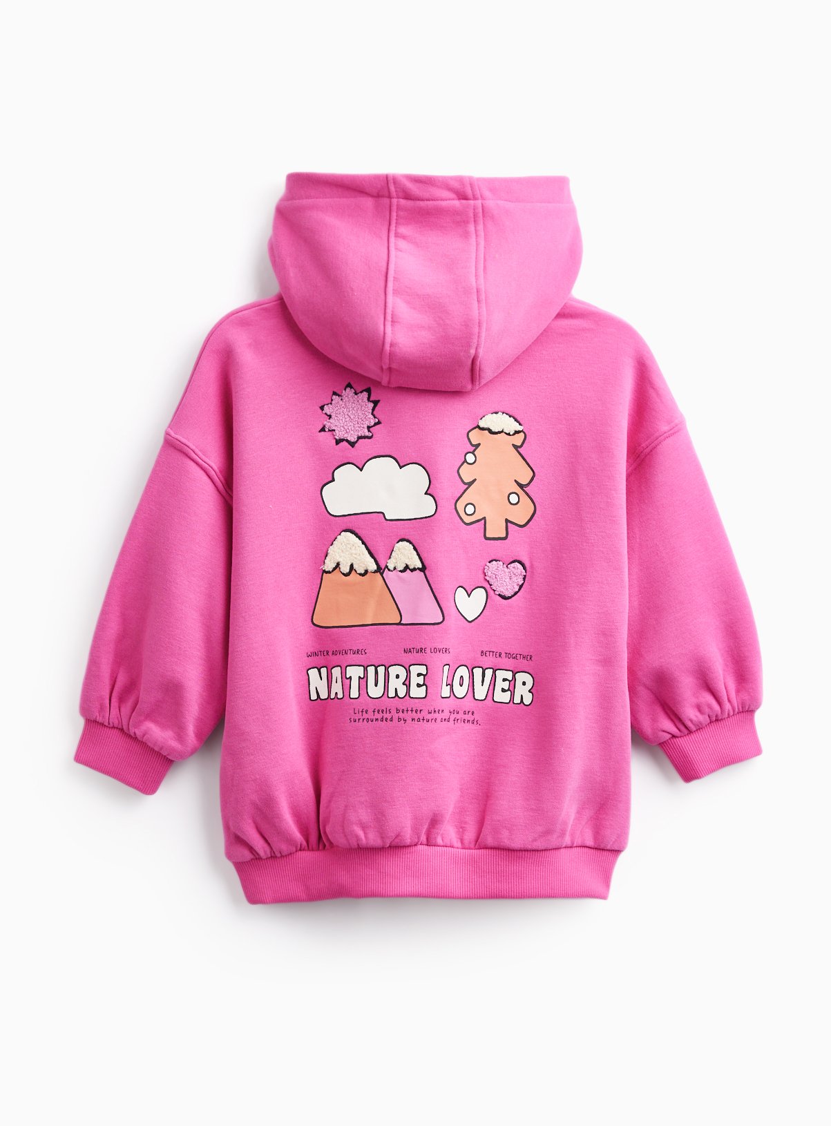 Bright Pink Nature Lover Hoodie 7-8 years - Image 2 thumbnail