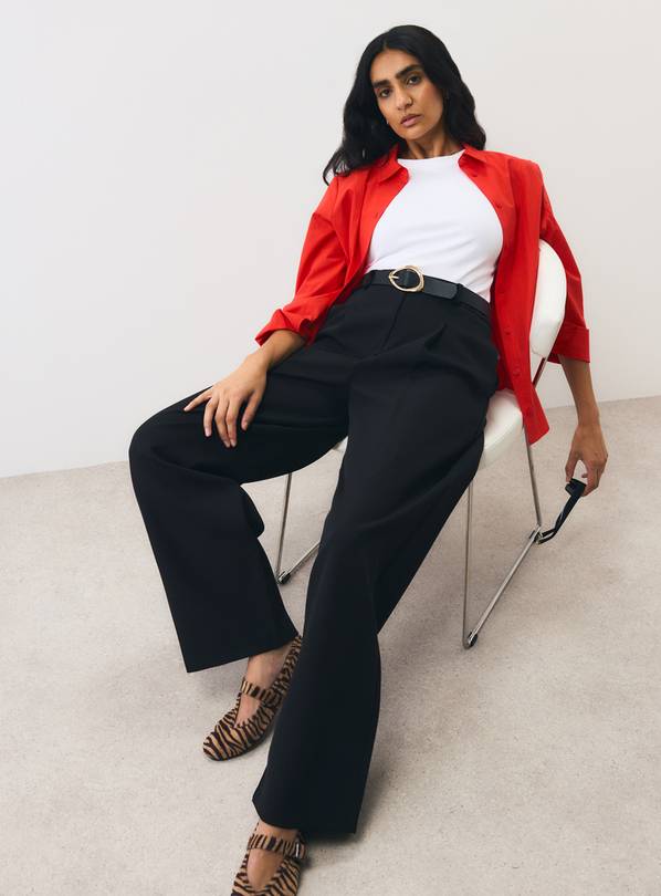 Black Pleated Front Balloon Leg Trousers 20R