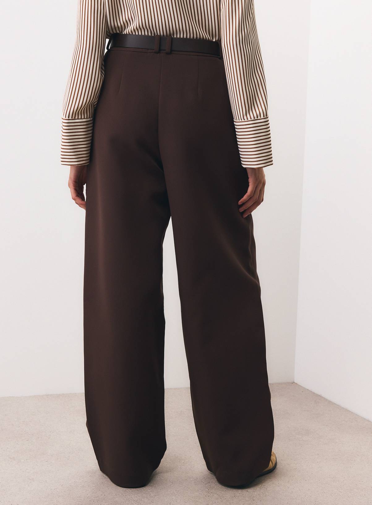Brown Pleated Front Balloon Leg Trousers 16L - Image 4