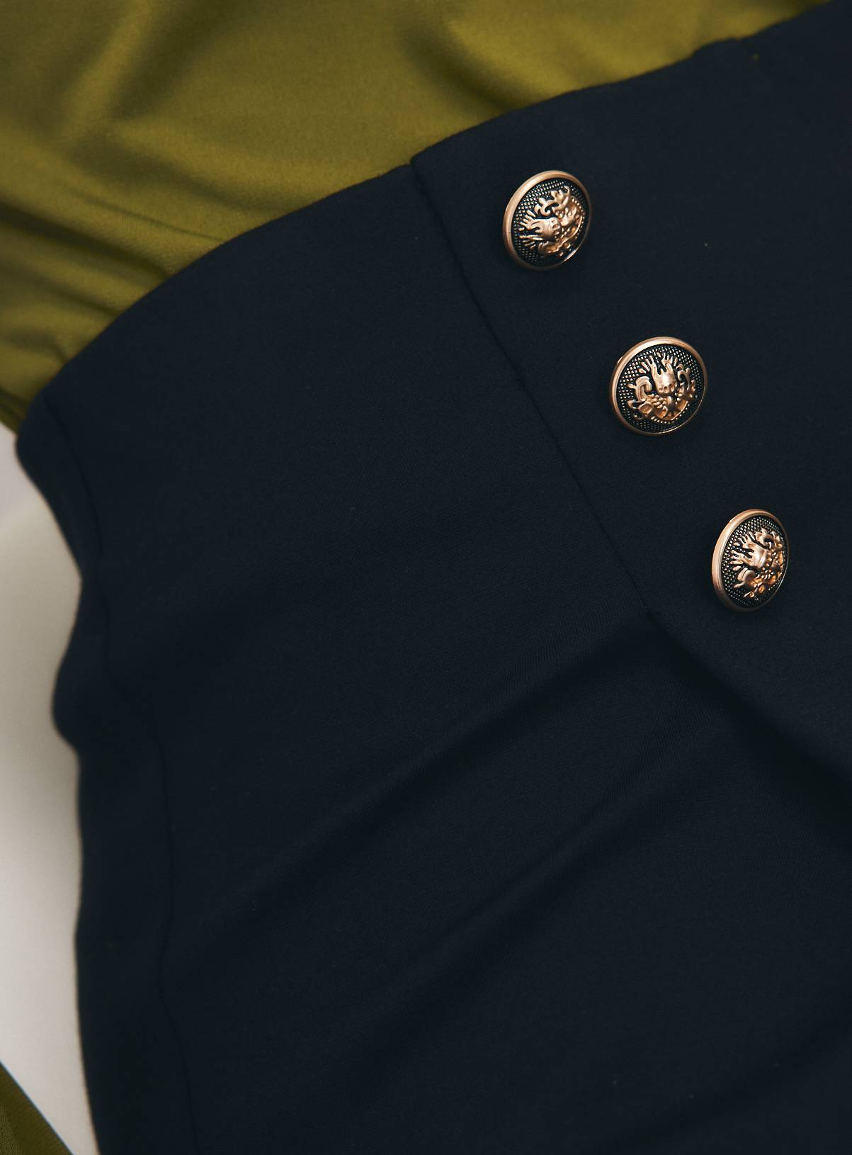 Black Military Button Detail Ponte Trousers 18 - Image 3