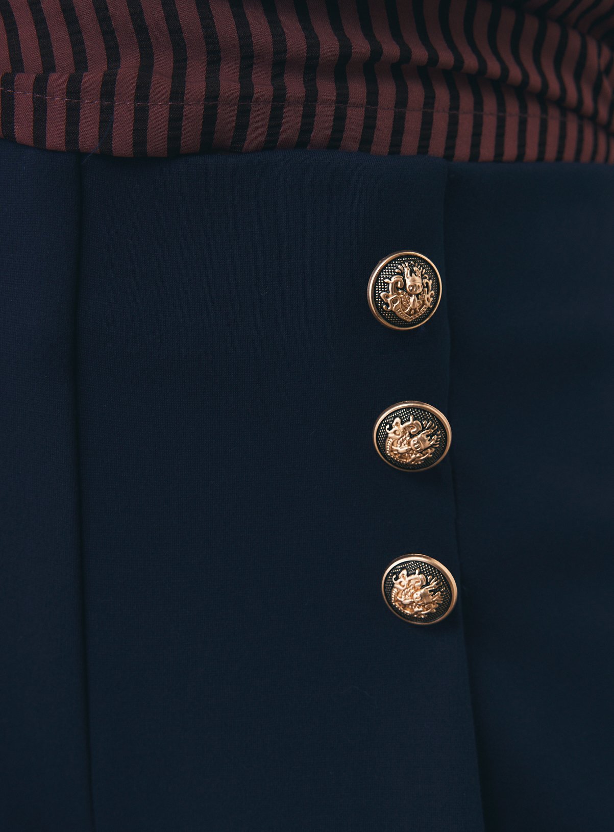 Navy Military Button Detail Ponte Trousers 20 - Image 3 thumbnail
