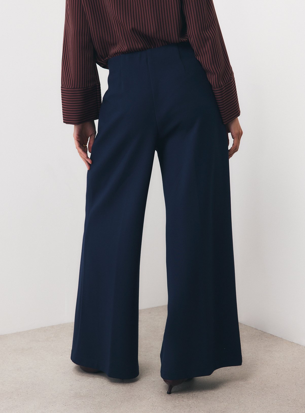 Navy Military Button Detail Ponte Trousers 20 - Image 4 thumbnail