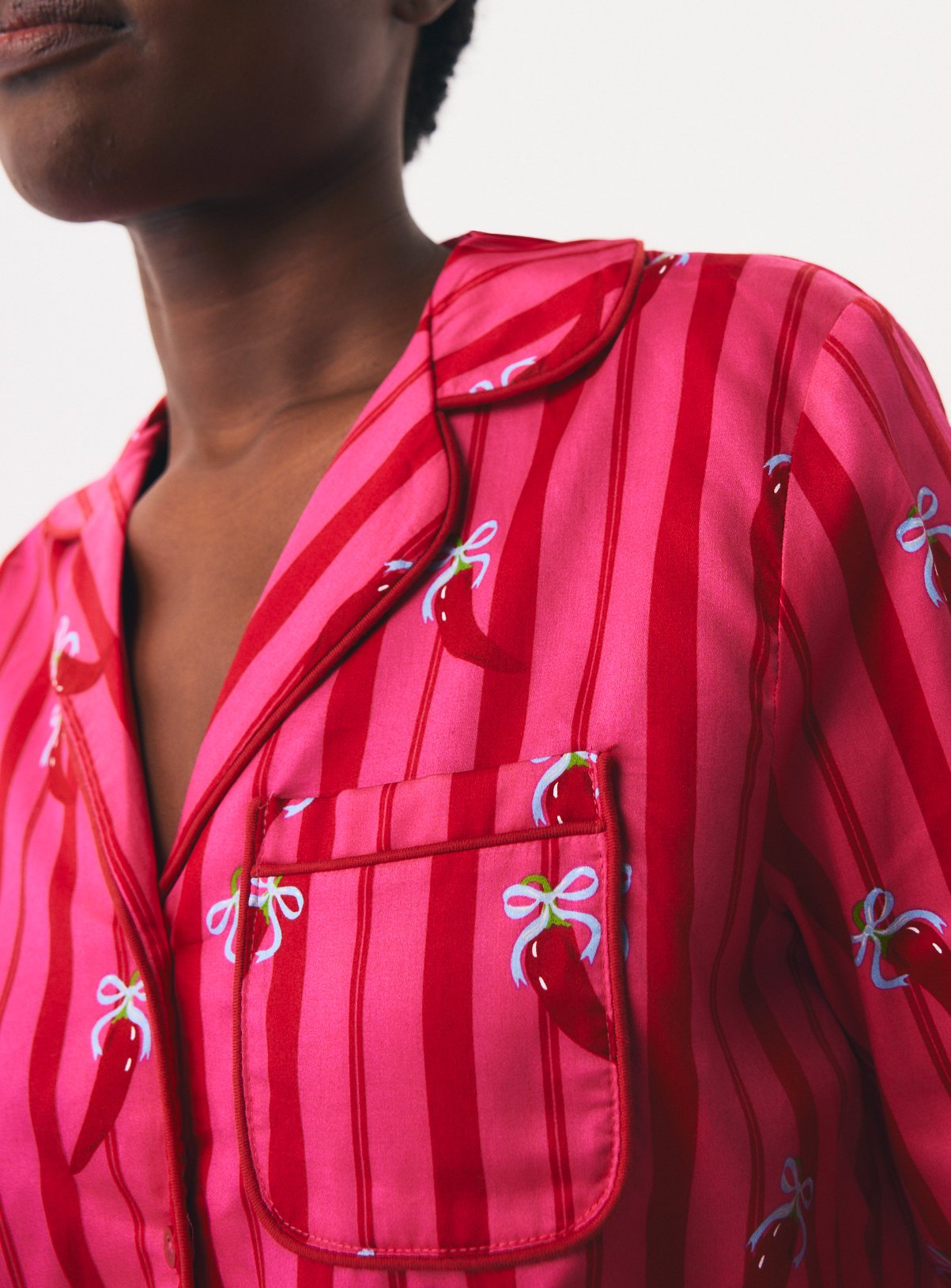 Christmas Chilli Print Traditional Pyjamas XS - Image 3 thumbnail