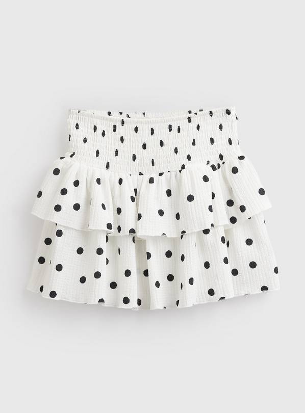 White Polka Dot Print Rara Skirt 5 years