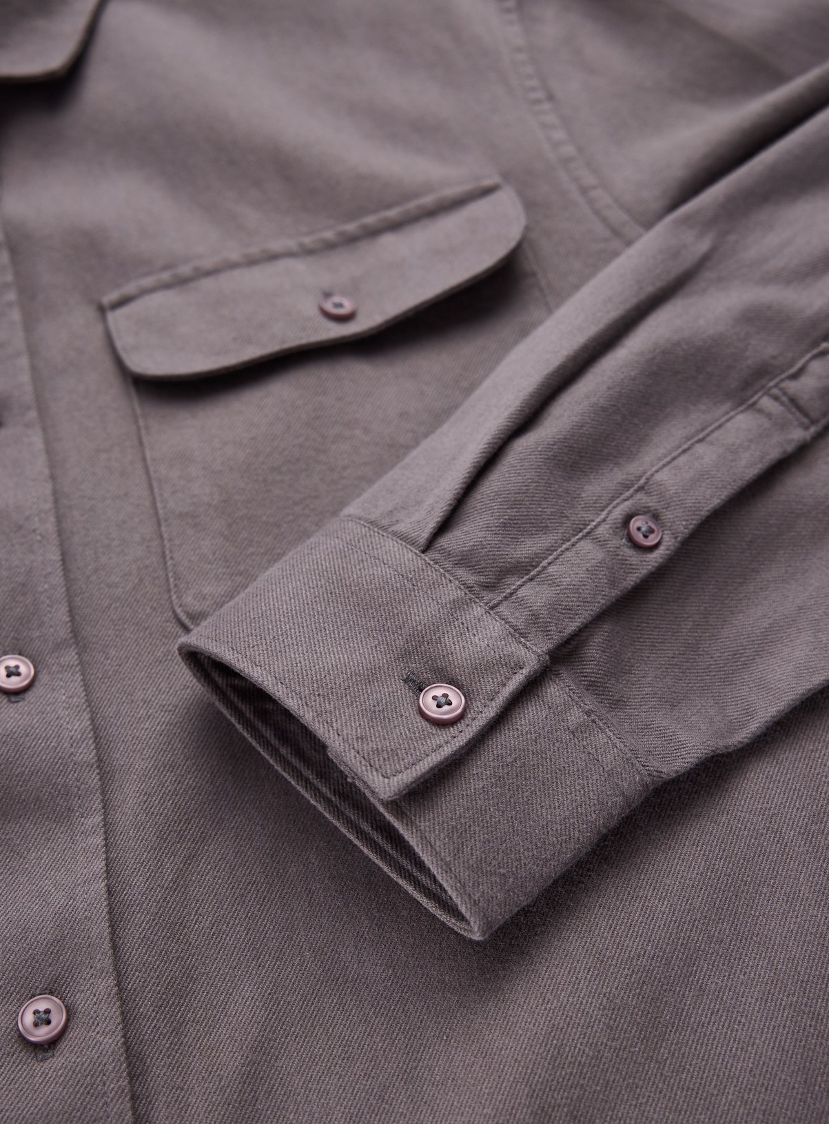 Grey Plain Twill Shirt XXXL - Image 4 thumbnail