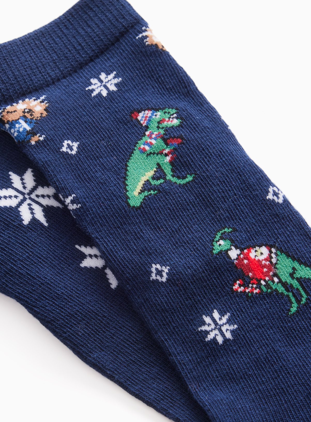 Blue Christmas Dinosaur Ankle Socks 2-Pack 6-8.5 Infant - Image 2 thumbnail