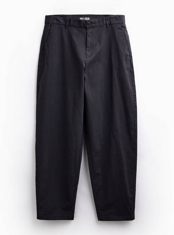 Charcoal Barrel Leg Trousers 40R
