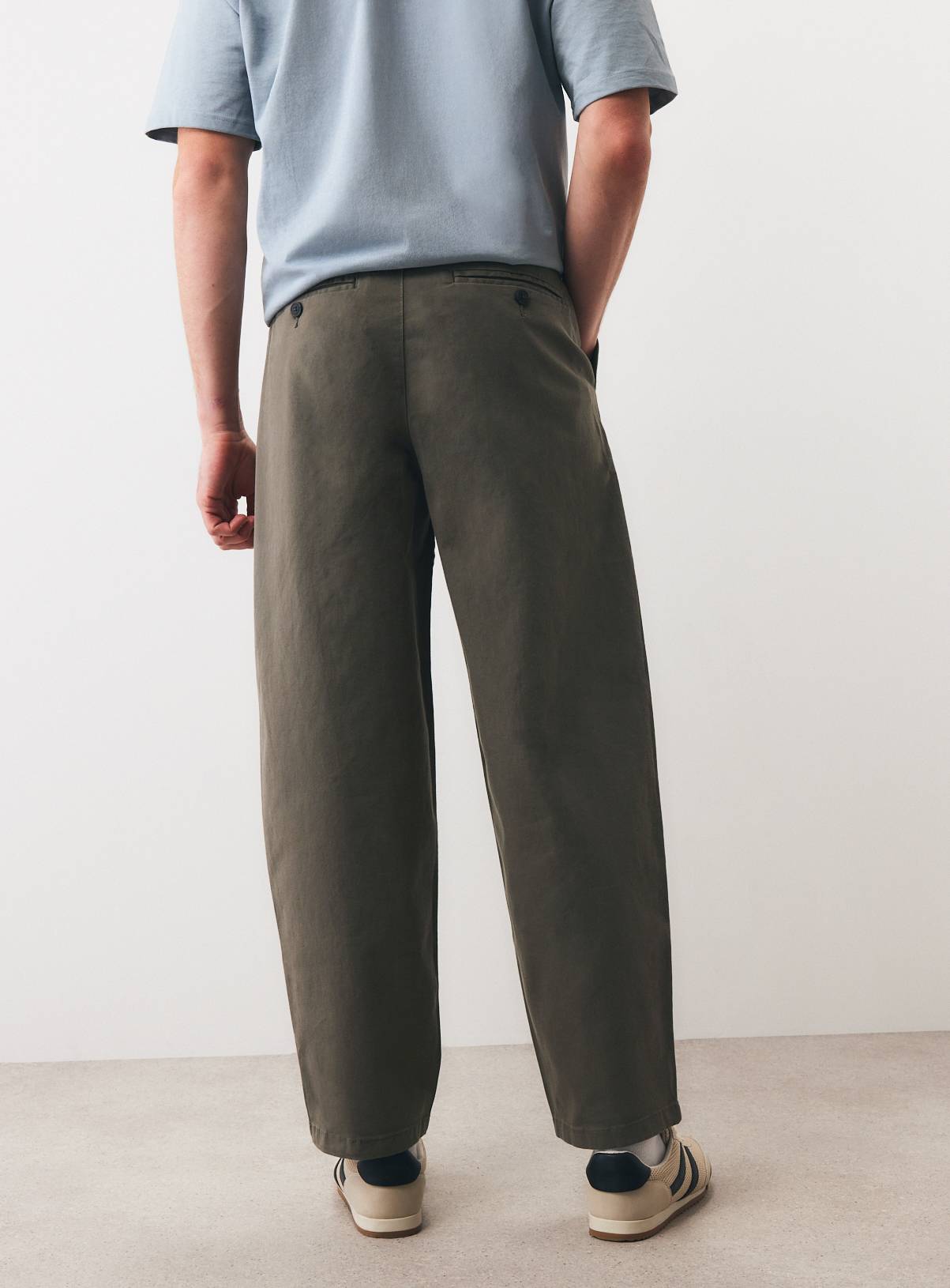 Khaki Barrel Leg Trousers 44L - Image 5