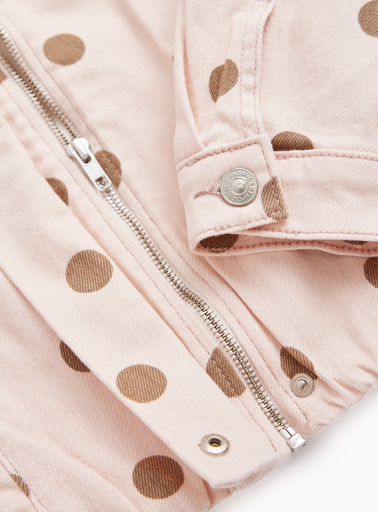 Pink Polka Dot Denim Jacket 9-10 years - Image 2 thumbnail