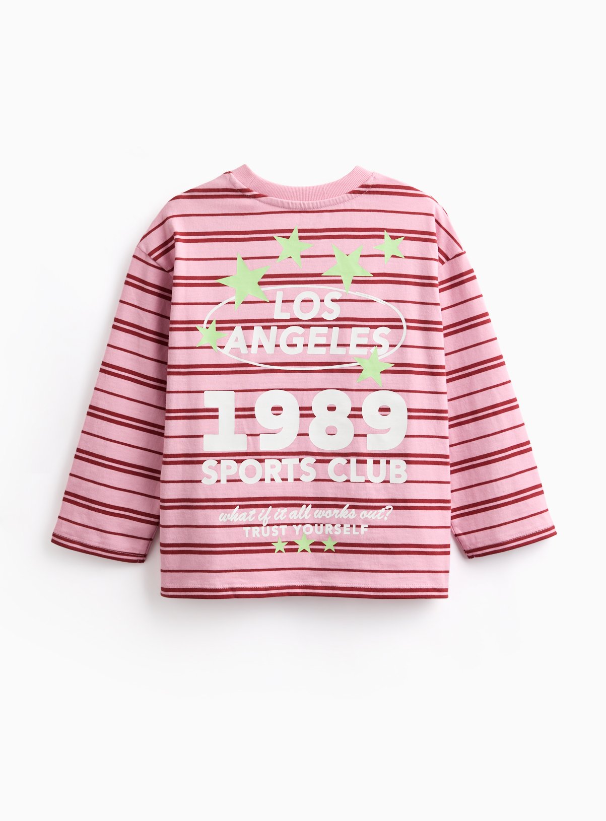 Pink Trust Yourself Striped Crewneck Top 6 years - Image 2 thumbnail