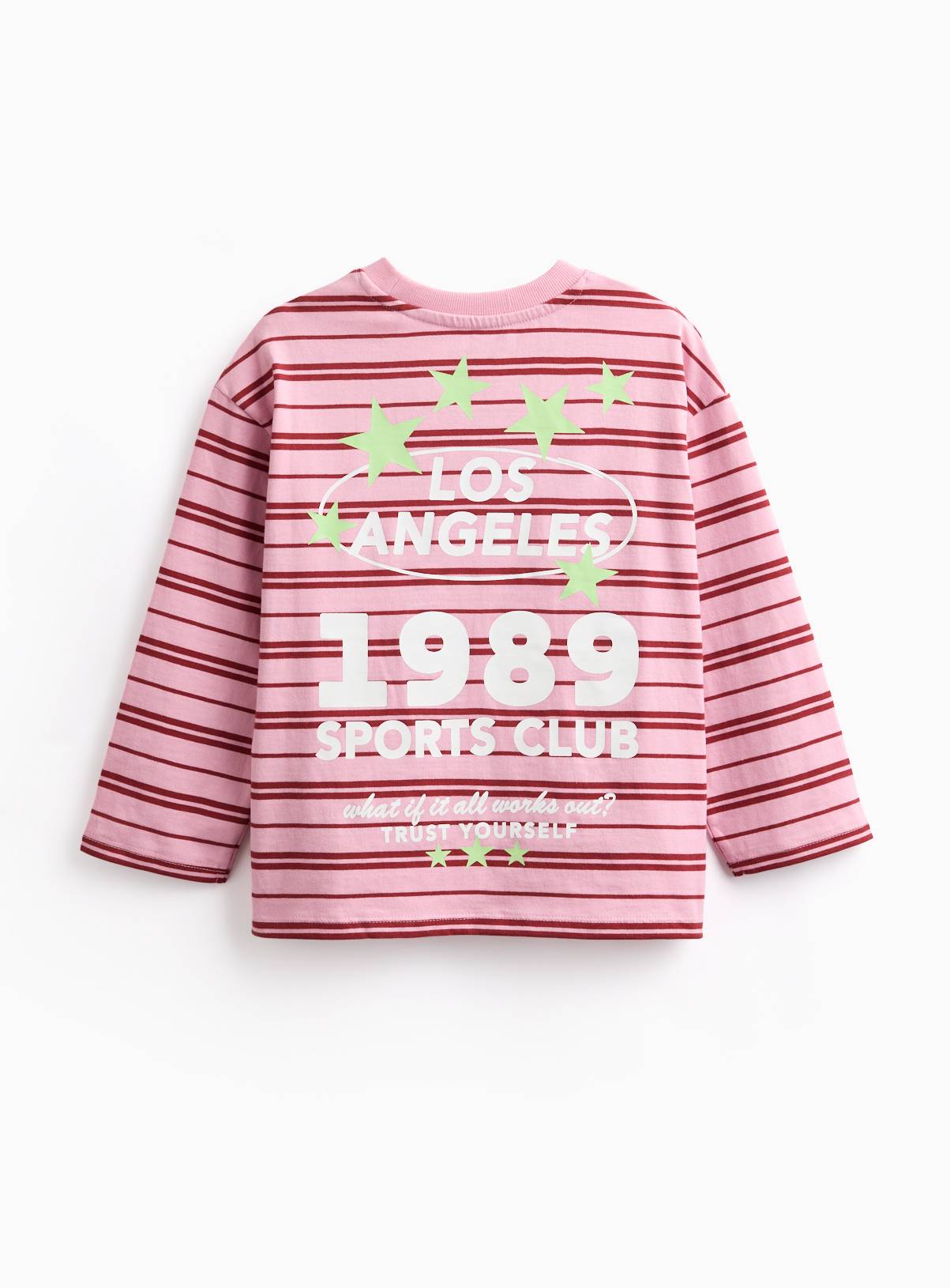Pink Trust Yourself Striped Crewneck Top 6 years - Image 2
